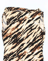 Vintage Y2k 00s Jessica Animal Print Cowl Neck Top - M