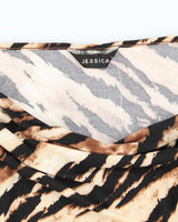 Vintage Y2k 00s Jessica Animal Print Cowl Neck Top - M