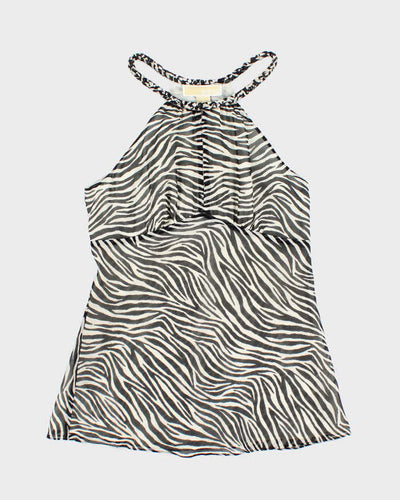 Vintage Y2k 00s Michael Kors Zebra Print Top - S