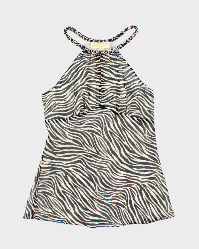 Vintage Y2k 00s Michael Kors Zebra Print Top - S