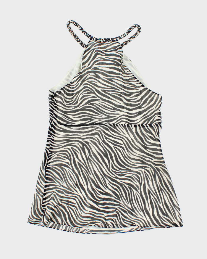 Vintage Y2k 00s Michael Kors Zebra Print Top - S