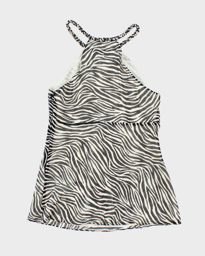 Vintage Y2k 00s Michael Kors Zebra Print Top - S