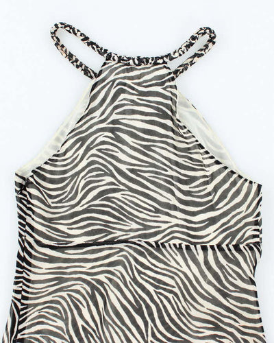 Vintage Y2k 00s Michael Kors Zebra Print Top - S
