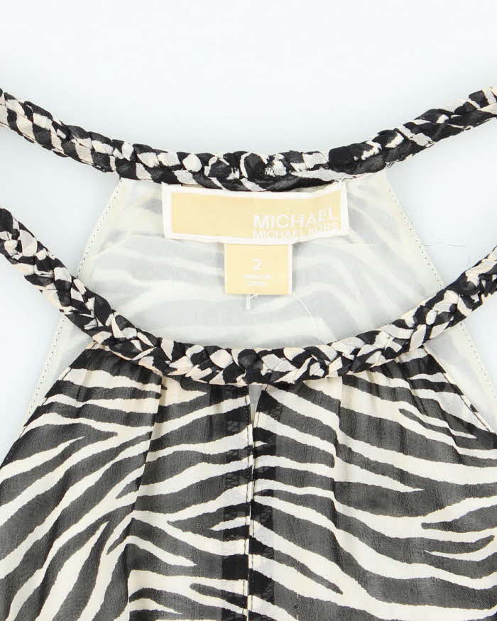 Vintage Y2k 00s Michael Kors Zebra Print Top - S