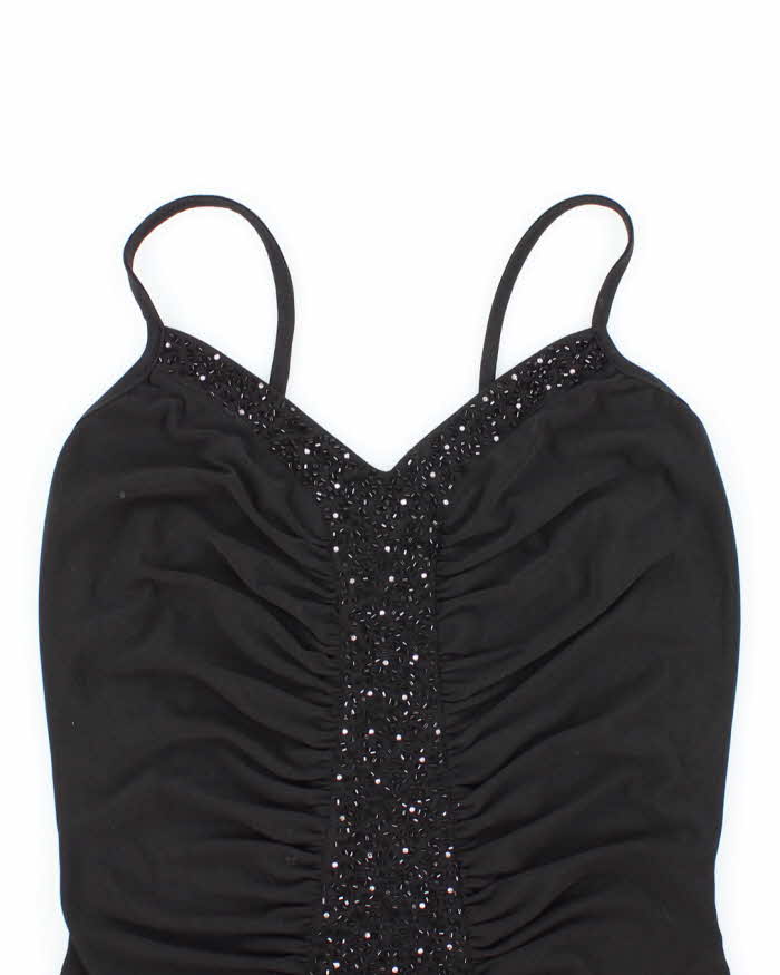 Vintage Y2k 00s Velda Ruched Beaded Cami - S