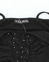 Vintage Y2k 00s Velda Ruched Beaded Cami - S