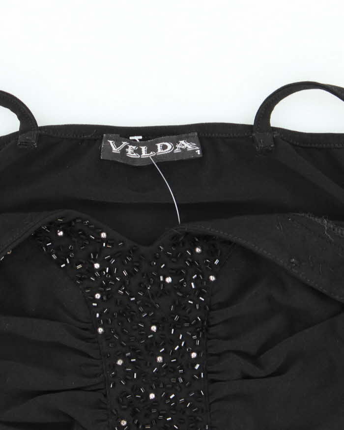Vintage Y2k 00s Velda Ruched Beaded Cami - S