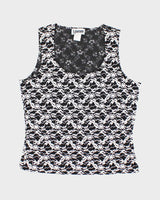 Vintage 90s M Collection Embroidered Floral Top - L