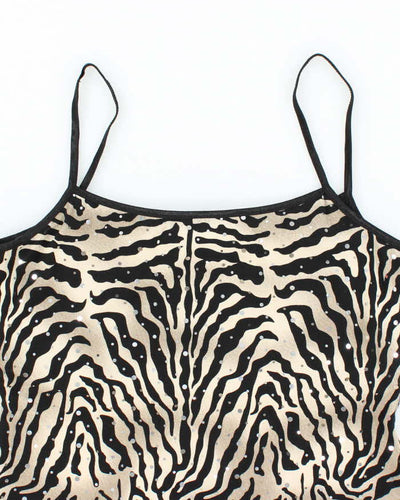 Vintage 90s Joseph Ribkoff Animal Print Sequin Cami - M