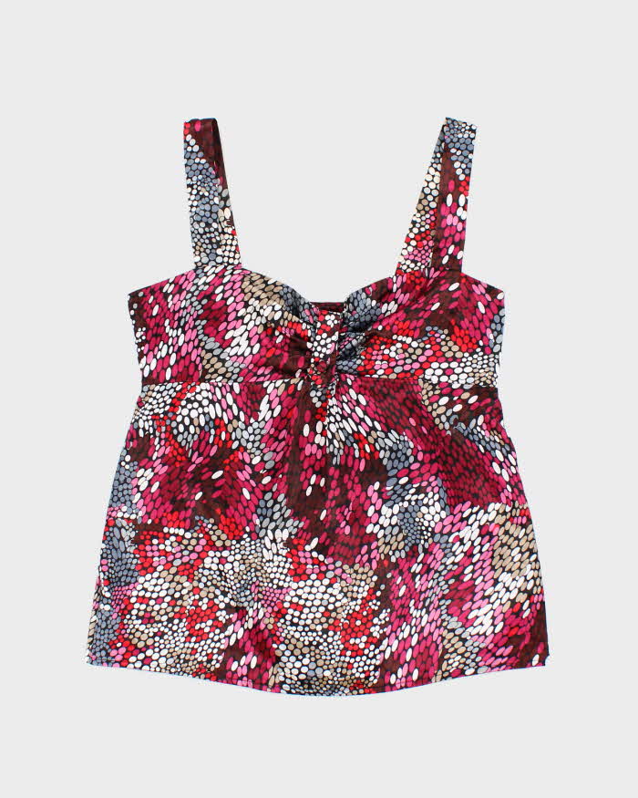Vintage Y2k 00s Plum Spotty Satin Cami - S