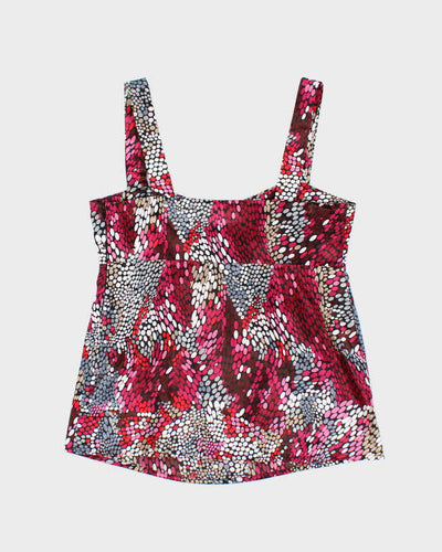 Vintage Y2k 00s Plum Spotty Satin Cami - S