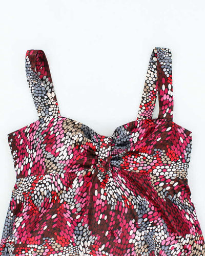 Vintage Y2k 00s Plum Spotty Satin Cami - S