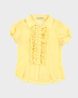 Vintage Y2k 00s Sans Souci Mesh Ruffle Blouse - L
