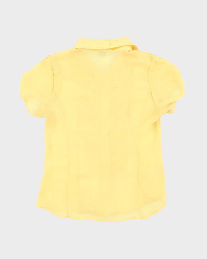 Vintage Y2k 00s Sans Souci Mesh Ruffle Blouse - L