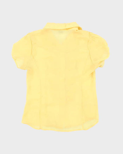 Vintage Y2k 00s Sans Souci Mesh Ruffle Blouse - L