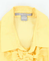 Vintage Y2k 00s Sans Souci Mesh Ruffle Blouse - L
