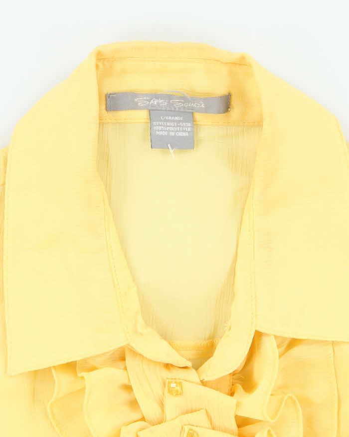 Vintage Y2k 00s Sans Souci Mesh Ruffle Blouse - L