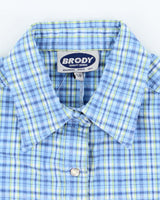 Vintage 90s 00s Brody Check Blouse - S