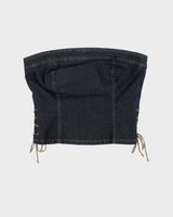 Vintage Y2k 00s Smartset Denim Lace Up Top - S