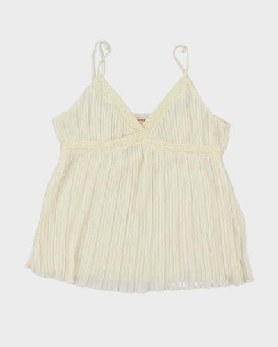 Vintage Y2k 00s Guess Pleated Mesh Cami - M