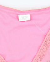 Vintage Y2k 00s Suzy Embroidered Mesh Top - S