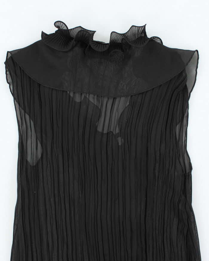 Vintage Y2k 00s Ness Plisse Ruffle Blouse - M