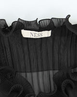 Vintage Y2k 00s Ness Plisse Ruffle Blouse - M