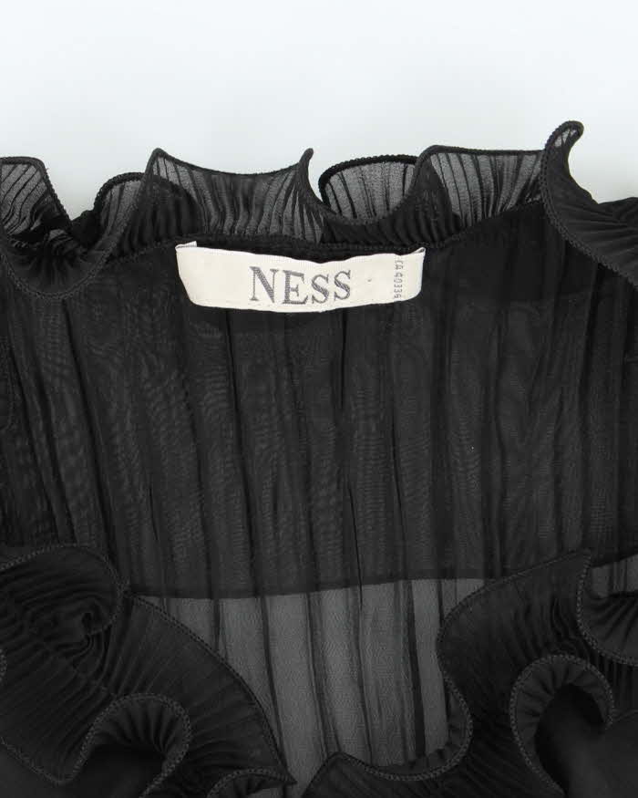 Vintage Y2k 00s Ness Plisse Ruffle Blouse - M