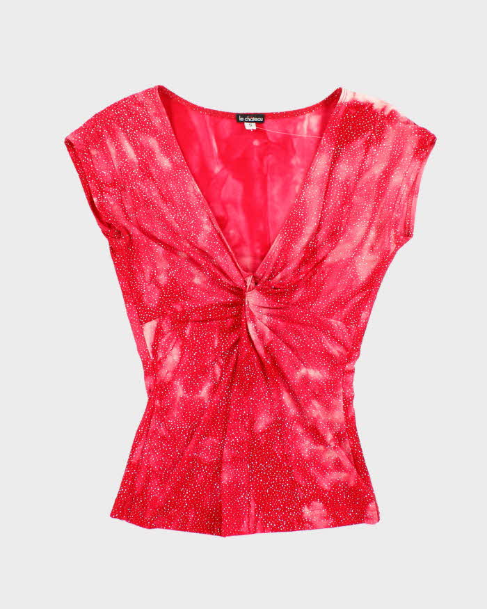Vintage Y2k 00s Le Chateau Sparkly Twist Top - S
