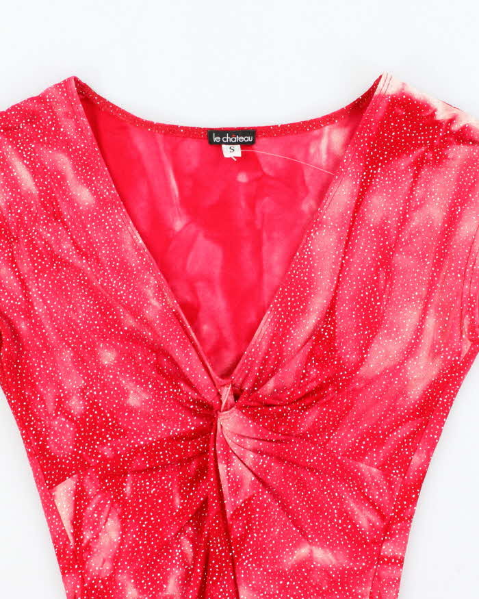 Vintage Y2k 00s Le Chateau Sparkly Twist Top - S