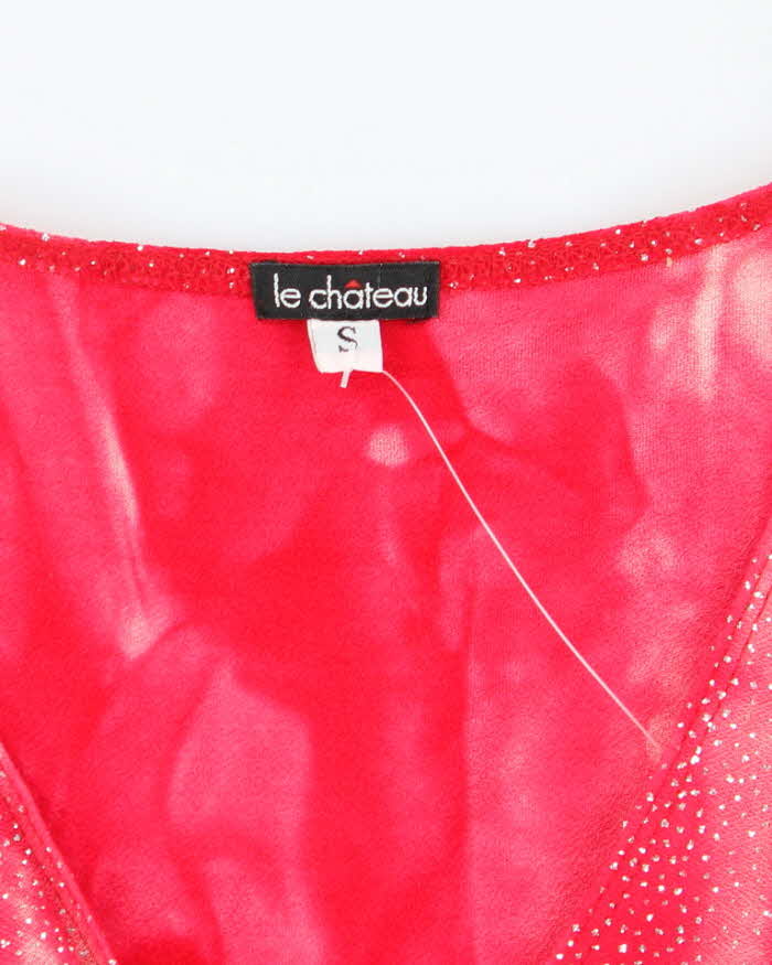 Vintage Y2k 00s Le Chateau Sparkly Twist Top - S