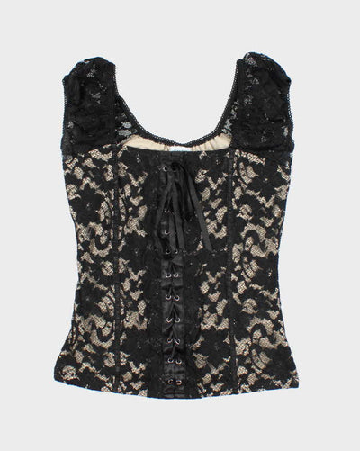 Vintage Y2k 00s Suzy Lace Milkmaid Top - M