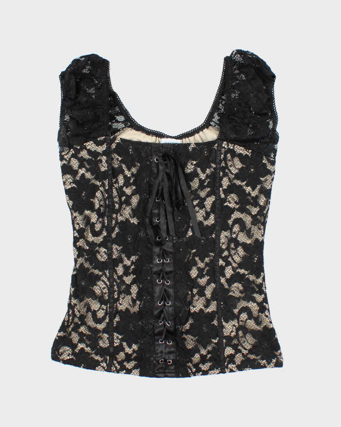 Vintage Y2k 00s Suzy Lace Milkmaid Top - M