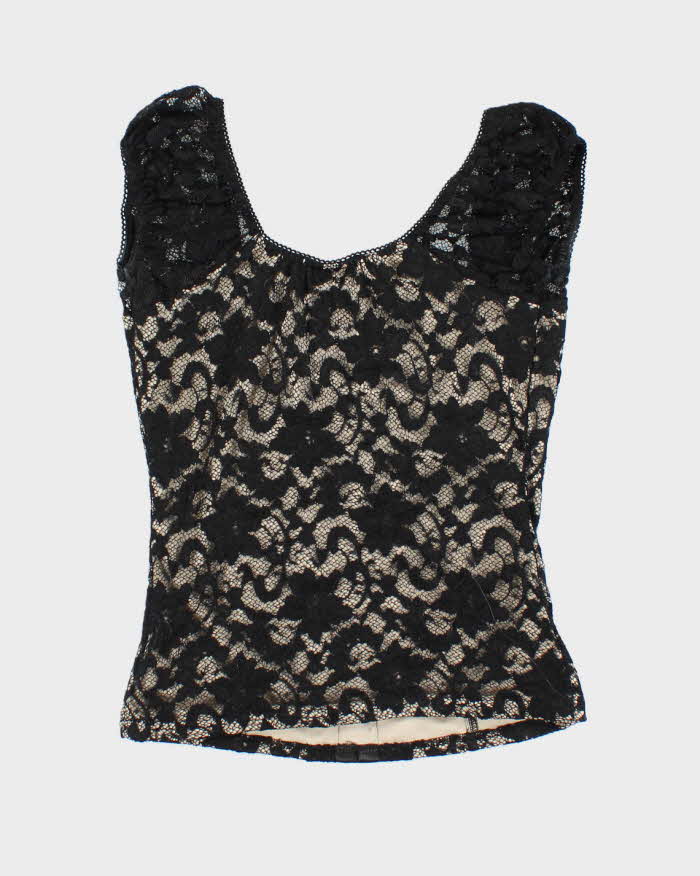 Vintage Y2k 00s Suzy Lace Milkmaid Top - M