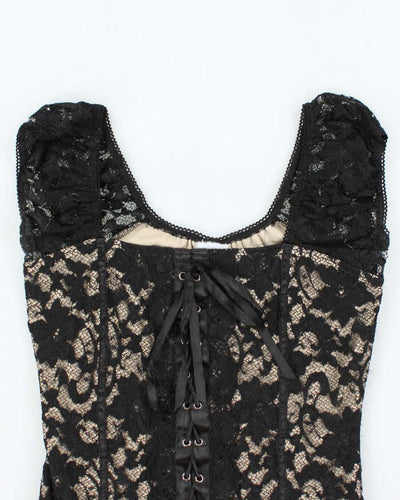 Vintage Y2k 00s Suzy Lace Milkmaid Top - M