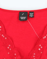 Vintage Y2k 00s Esprit Beaded Top - M