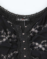 Vintage Y2k 00s Le Chateau Clasp Milkmaid Top - S