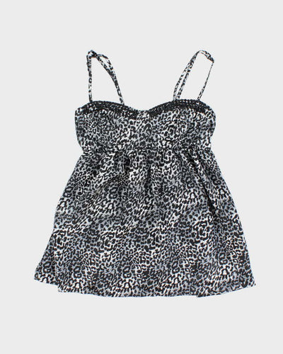 Vintage Y2k 00s Seduction Animal Print Satin Cami - S