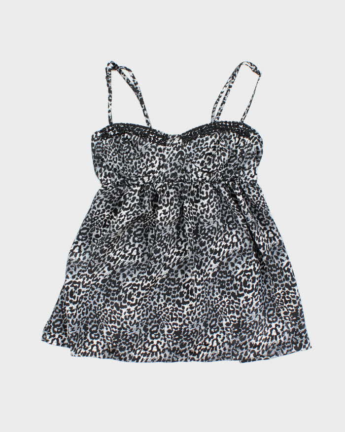 Vintage Y2k 00s Seduction Animal Print Satin Cami - S