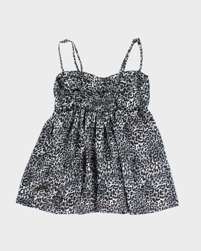 Vintage Y2k 00s Seduction Animal Print Satin Cami - S