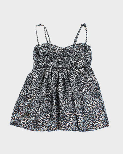 Vintage Y2k 00s Seduction Animal Print Satin Cami - S