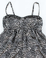 Vintage Y2k 00s Seduction Animal Print Satin Cami - S