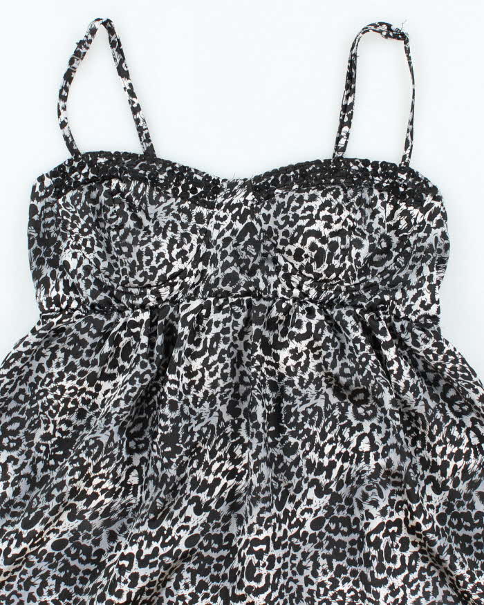 Vintage Y2k 00s Seduction Animal Print Satin Cami - S