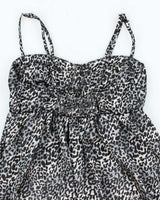 Vintage Y2k 00s Seduction Animal Print Satin Cami - S