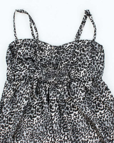 Vintage Y2k 00s Seduction Animal Print Satin Cami - S