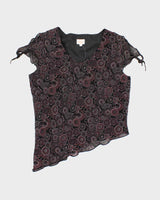Vintage Y2k 00s Cleo Asymmetric Hem Blouse - XL