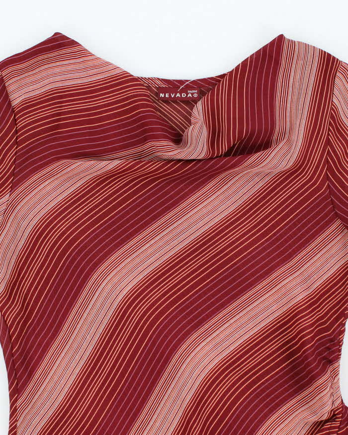 Vintage Y2k 00s Nevada Cowl Neck Asymmetric Hem Blouse - M