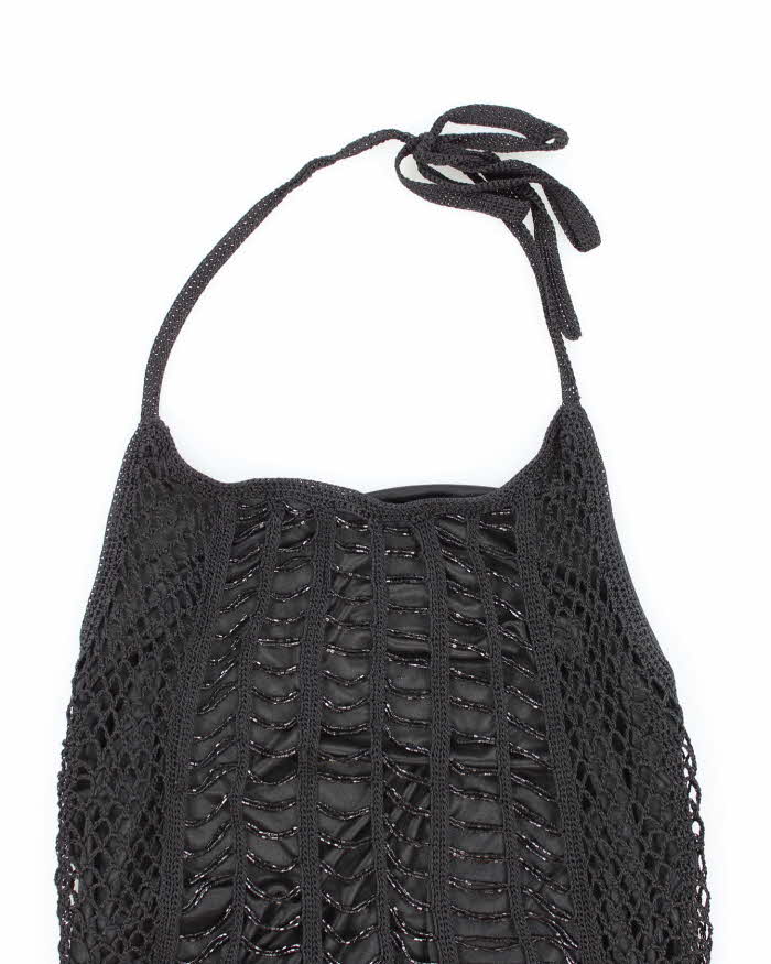 Vintage Y2k 00s Le Chateau Beaded Crochet Halter Neck Top - S