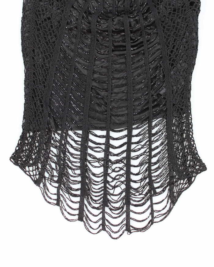 Vintage Y2k 00s Le Chateau Beaded Crochet Halter Neck Top - S