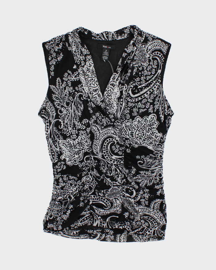 Vintage Y2k 00s Style &amp; Co Paisley Pattern Top - M